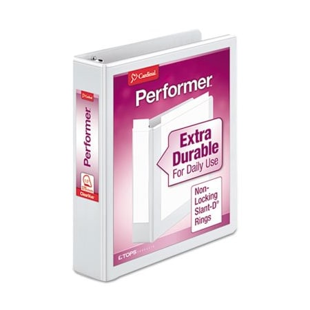 Cardinal Brands VINYL CLEARVUE XTRAVALUE SLANT D-RING PRESENTATION BINDER, 1-1/2in CAP, WHITE 17400